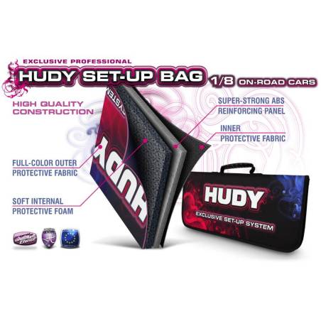 SET OF SET-UP TOOLS + CARRYING BAG - FOR 1/8 ON-ROAD CARS - HUDY