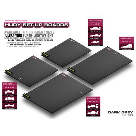 FLAT SET-UP BOARD 1/10-1/12 ON-ROAD LIGHT - DARK GREY - HUDY