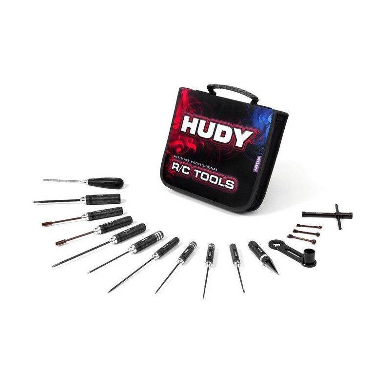 SET OF TOOLS + CARRYING BAG - FOR 1/8 OFF-ROAD CARS - 190003 - HUDY SET OF TOOLS + CARRYING BAG - FOR 1/8 OFF-ROAD CARS - 190003 - HUDY