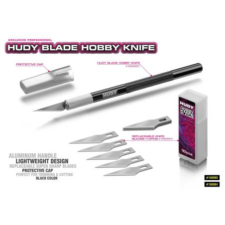 HUDY BLADE HOBBY KNIFE WITH ALU HANDLE - HUDY - 188980