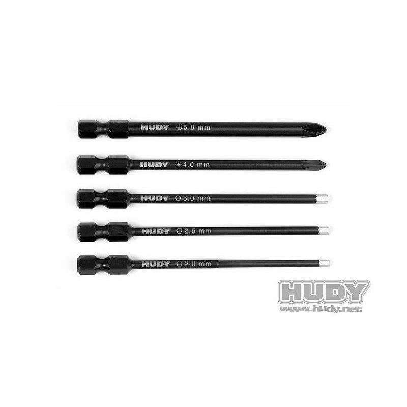 SET OF POWER TOOL TIPS 2.0, 2.5, 3.00MM + 4.0, 5.8 PHILLIPS - HUDY SET OF POWER TOOL TIPS 2.0, 2.5, 3.00MM + 4.0, 5.8 PHILLIPS - HUDY