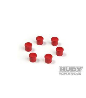 Bouchon de manche 14mm rouge (6) - HUDY - 195054-R