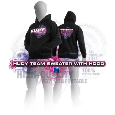 HUDY SWEATER HOODED - BLACK (M) - HUDY