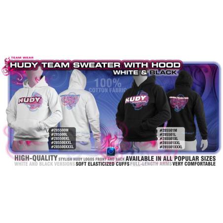 HUDY SWEATER HOODED - BLACK (XXL) - HUDY