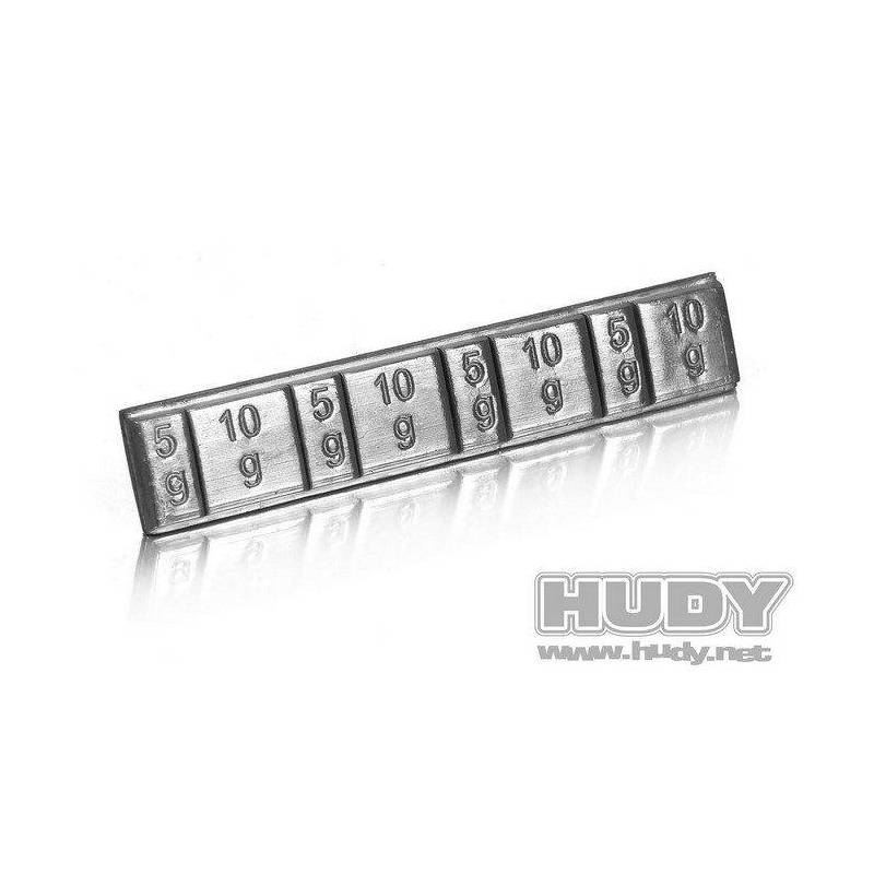 LEAD WEIGHTS 4x5g & 4x10g WITH 3M GLUE - 293080 - HUDY LEAD WEIGHTS 4x5g & 4x10g WITH 3M GLUE - 293080 - HUDY