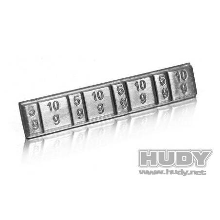 LEAD WEIGHTS 4x5g & 4x10g WITH 3M GLUE - HUDY