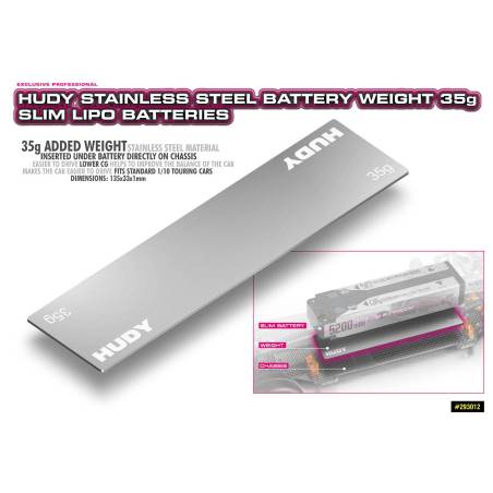 HUDY BATTERY WEIGHT 35G - SLIM LIPO BATTERIES - HUDY