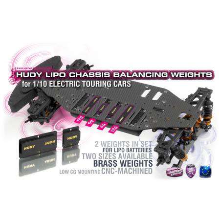HUDY LIPO CHASSIS BALANCING WEIGHTS 12g - LOW CG (2) - HUDY