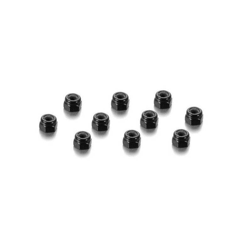 ALU NUT M3 - BLACK (10) - 296530-K - HUDY ALU NUT M3 - BLACK (10) - 296530-K - HUDY
