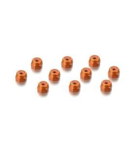 ALU NUT M3 - ORANGE (10) - 296530-O - HUDY