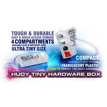 HUDY TINY HARDWARE BOX - 4-COMPARTMENTS - 298016 - HUDY