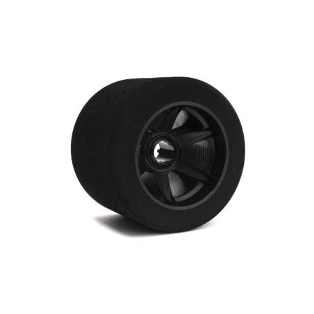 Pair of rear tyres 1/8 78mm Shore 35 on carbon rims. - HOT RACE