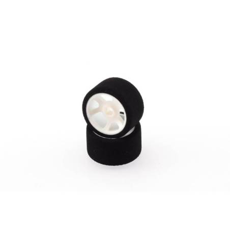 1/12 ON ROAD PAREJA DELANTERA HAGBERG RED DOT EN LLANTA BLANCA LIGHT