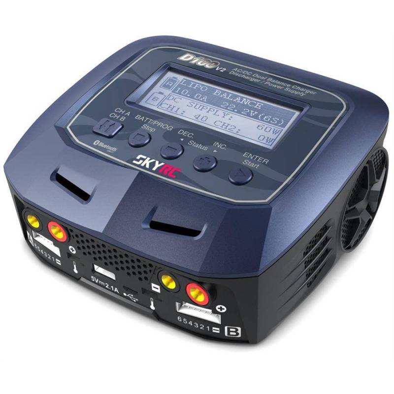 SkyRC D100 AC/DC DUO LiPo 1-6s 2x100W - V2 SkyRC D100 AC/DC DUO LiPo 1-6s 2x100W - V2