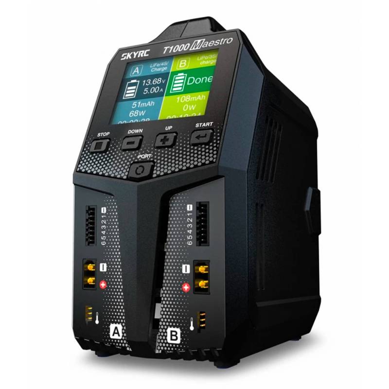 CHARGER T1000 MAESTRO LIPO 1-6S 2X20A 1000W 240VAC CHARGER T1000 MAESTRO LIPO 1-6S 2X20A 1000W 240VAC