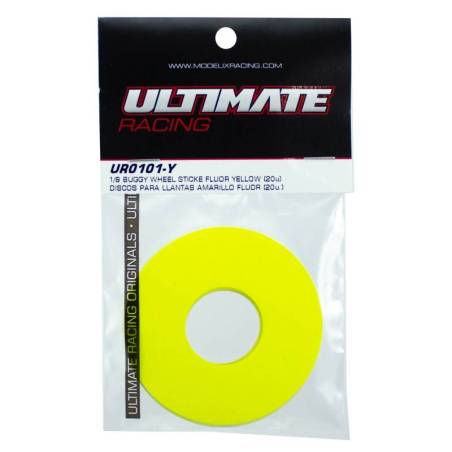 1/8 BUGGY WHEEL STICKER FLUOR YELLOW (x20) - UR0101-Y - ULTIMATE