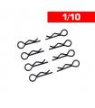 Clips carrosserie 1/10 noir (x8) - ULTIMATE - UR6411-N