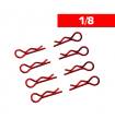 Clips carrosserie 1/8 rouge (x8) - ULTIMATE - UR6412-R