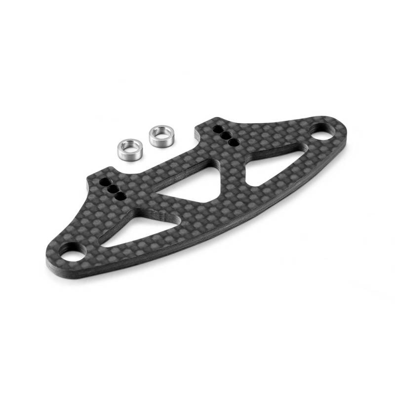 GRAPHITE BUMPER UPPER HOLDER FOR ADJUSTABLE BODY MOUNTS 2.5MM - XRAY GRAPHITE BUMPER UPPER HOLDER FOR ADJUSTABLE BODY MOUNTS 2.5MM - XRAY