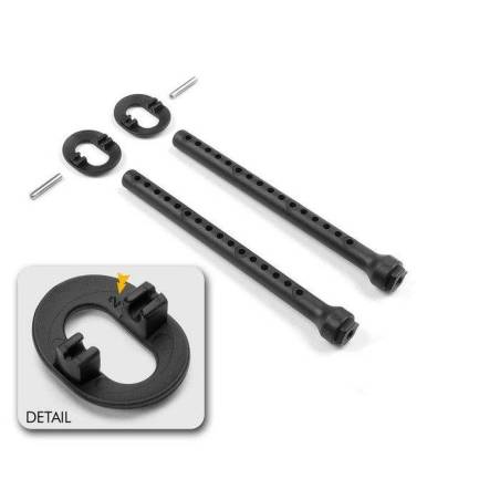 FRONT BODY MOUNT SET +2MM HEIGHT - 301324 - XRAY