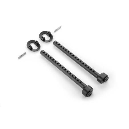 COMPOSITE FRONT ECCENTRIC 6MM BODY MOUNT SET +2MM HEIGHT - XRAY