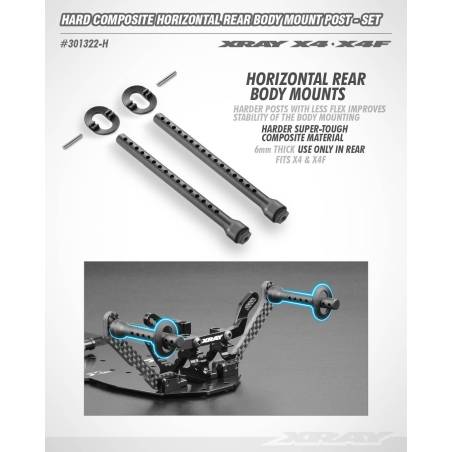 FRONT BODY MOUNT SET 6MM - HARD - XRAY - 301322-H