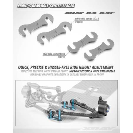 X4 REAR ROLL-CENTER SPACER (2) - XRAY