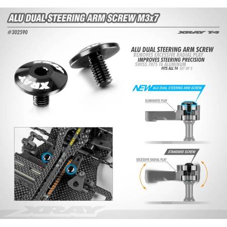 ALU DUAL SERVO SAVER SCREW M3x7 - SWISS 7075 T6 (2) - XRAY