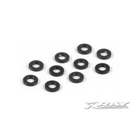 ALU SHIM 3x6x1.0MM - BLACK (10) - XRAY