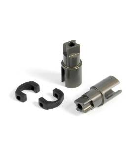 ALU SOLID AXLE DRIVESHAFT ADAPTERS - HARD COATED (2) - XRAY