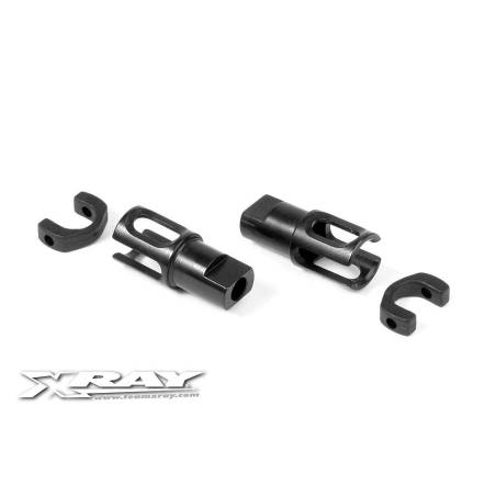 STEEL SOLID AXLE DRIVESHAFT ADAPTERS - HUDY SPRING STEEL™ (2) - XRAY