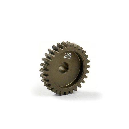 NARROW ALU PINION GEAR - HARD COATED 28T / 48 - XRAY
