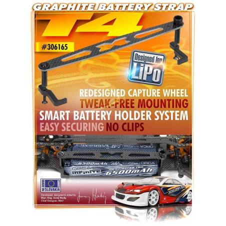 T4 GRAPHITE BATTERY STRAP FOR LiPo - SET - XRAY