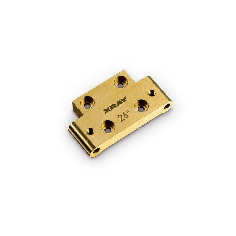 BRASS 46G FRONT LOWER ARM MOUNT 26° KICK-UP - XRAY