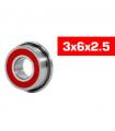 "3x6x2.5mm FLANGED ""HS"" RUBBER SEALED BEARING SET (2pcs) - UR7809-