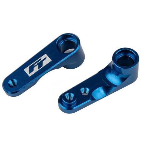 RC10B6.4 FT STEERING BELLCRANKS BLUE ALUMIN