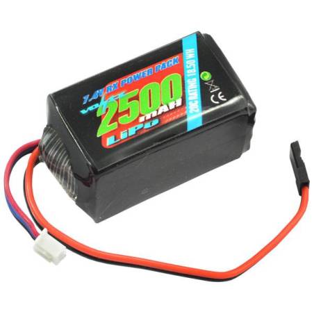 2500mah 2S 7.4V RX LiPo HUMP BATTERY PACK - VOLTZ - VZ0271