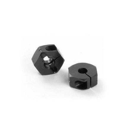 "ALU WHEEL HUB - OFFSET ""+0.75MM"" - BLACK (2) - 305352 - XRAY"