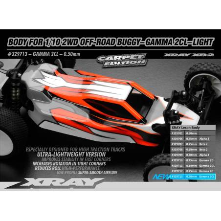 BODY FOR 1/10 2WD OFF-ROAD BUGGY - GAMMA 2C - LIGHT - XRAY