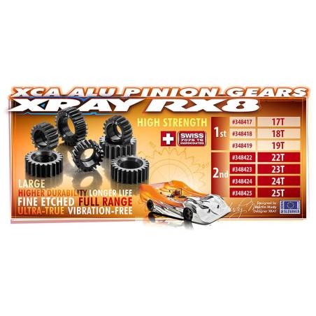 XCA ALU PINION GEAR 24T (2ND) - 7075 T6 - HARD COATED - LARGE - 34842