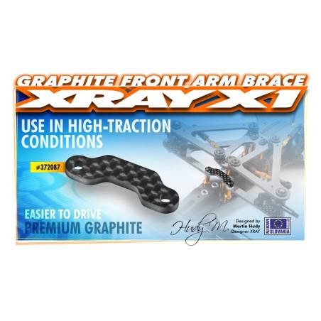 X1 GRAPHITE FRONT ARM BRACE - 2.5MM - XRAY