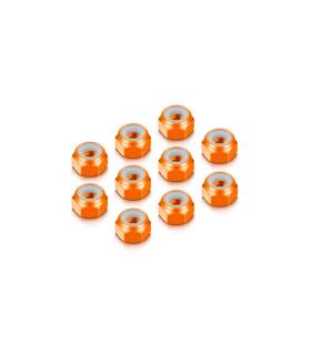 ALU NUT M4 - ORANGE (10) - HUDY - 296540-O