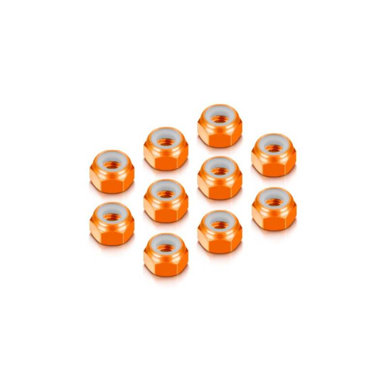 ALU NUT M4 - ORANGE (10) - HUDY ALU NUT M4 - ORANGE (10) - HUDY