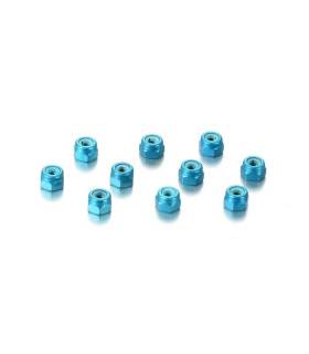 ALU NUT M3 - BLUE (10) - 296530-B - HUDY