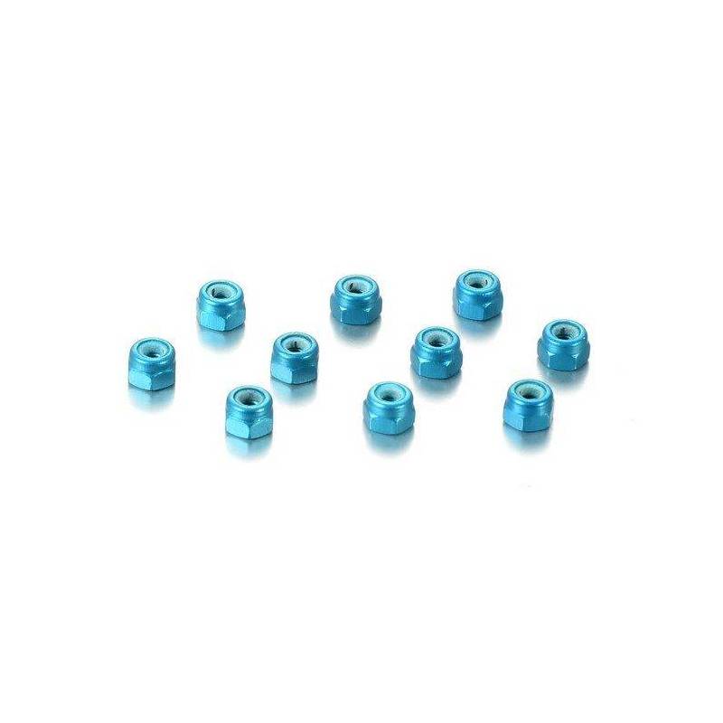 ALU NUT M3 - BLUE (10) - HUDY ALU NUT M3 - BLUE (10) - HUDY