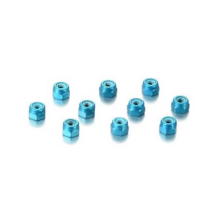 ALU NUT M3 - BLUE (10) - HUDY