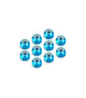 Ecrous alu 4mm Bleu (10) - HUDY - 296540-B