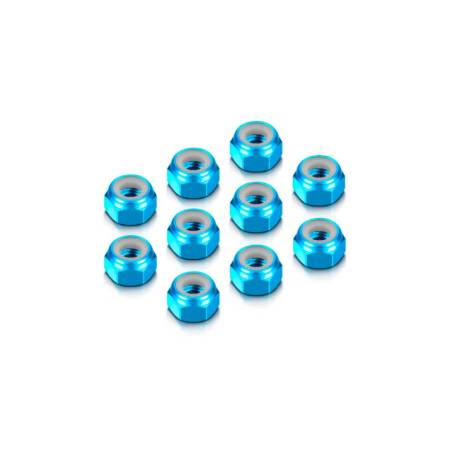 ALU NUT M4 - BLUE (10) - HUDY