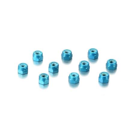ALU NUT M3 - BLUE (10) - HUDY