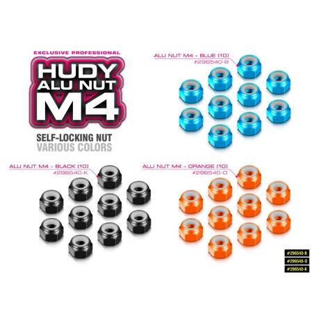 ALU NUT M4 - ORANGE (10) - HUDY